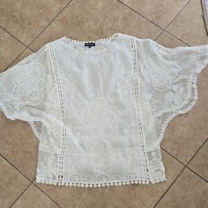 Elegant White Embroidered Women's Blouse